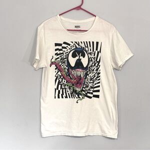 MARVEL | Men’s 100% Cotton Venom White Graphic T Shirt Size M 38/40 Black Blue